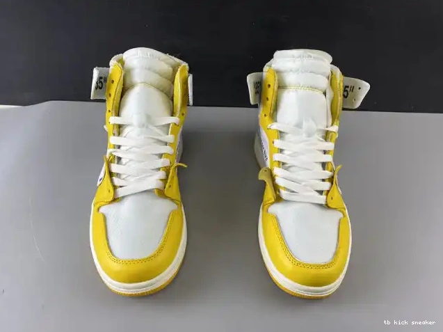 Reps TBK x Powder Air White Yellow-Cone Dark 1 NRG AQ0818-149 Off-White Jordan 0405